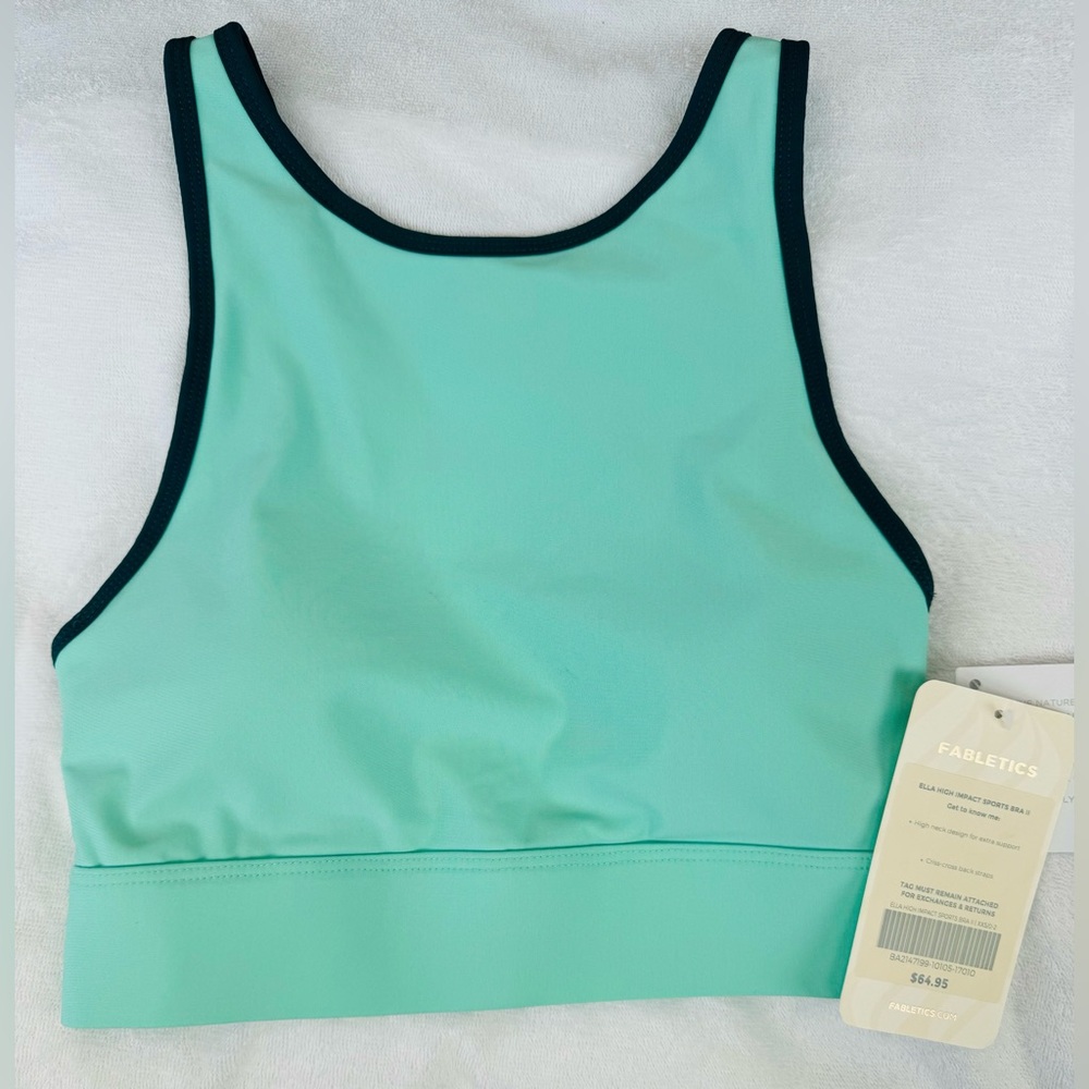 (NWT)Fabletics XXS Sports Bra - Green/Turquoise